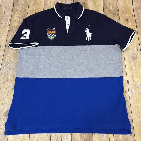 Polo Ralph Lauren Other - Polo Ralph Lauren Crest Logo Big Pony Polo Rugby Shirt Custom Slim Fit XL